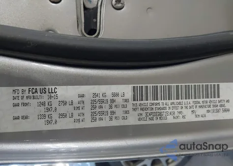 2016 Dodge Journey R/T z USA, uszkodzony, nr VIN 3C4PDDEG8GT151410